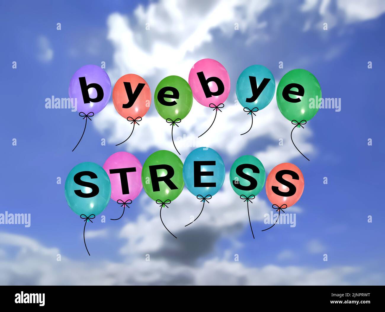 stress Bloons free in blur sky background image. concept for mental ...