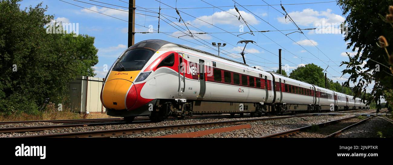 LNER Azuma train, Class 800, East Coast Main Line Railway, Grantham