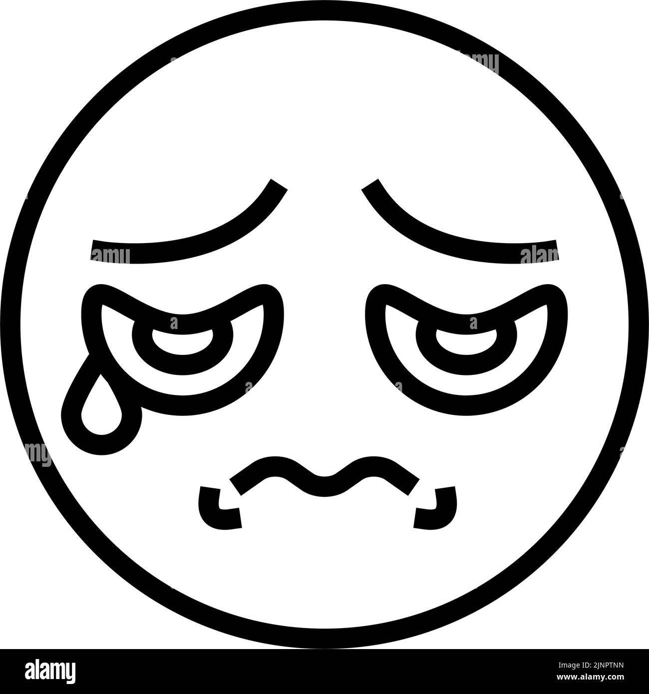 sad emoji line icon vector illustration Stock Vector Image & Art - Alamy