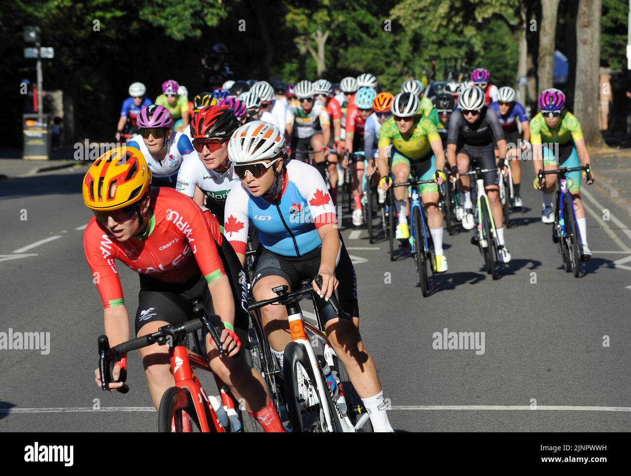 The Commonwealth Games 2022 Women's Cycling Road Race in Warwick Elinor Barker of Wales   Picture by Richard Williams Stock Photo