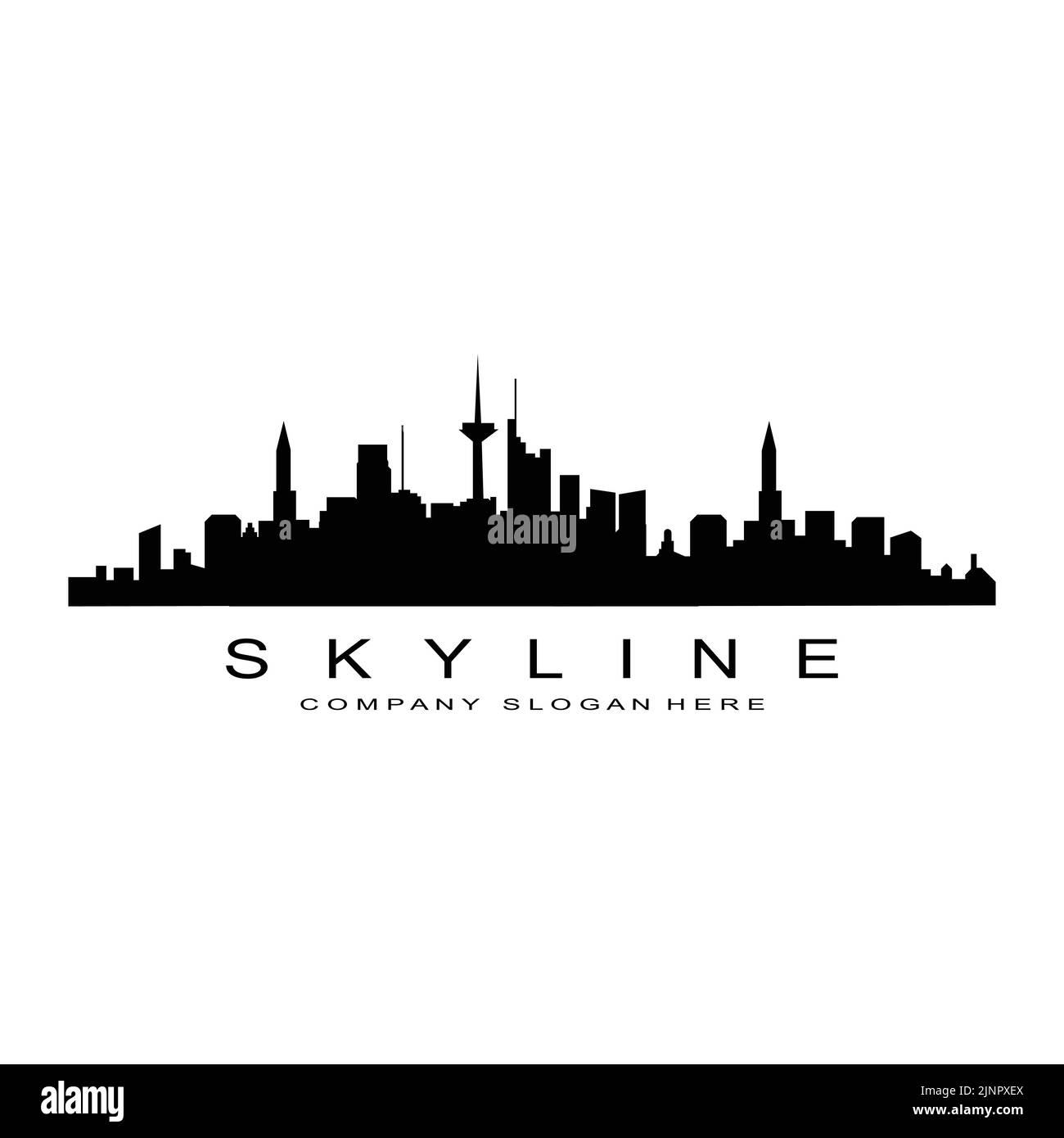 City Skyline,Skyscraper for Urban Real Estate Building Logo Design Vector Stock Vector