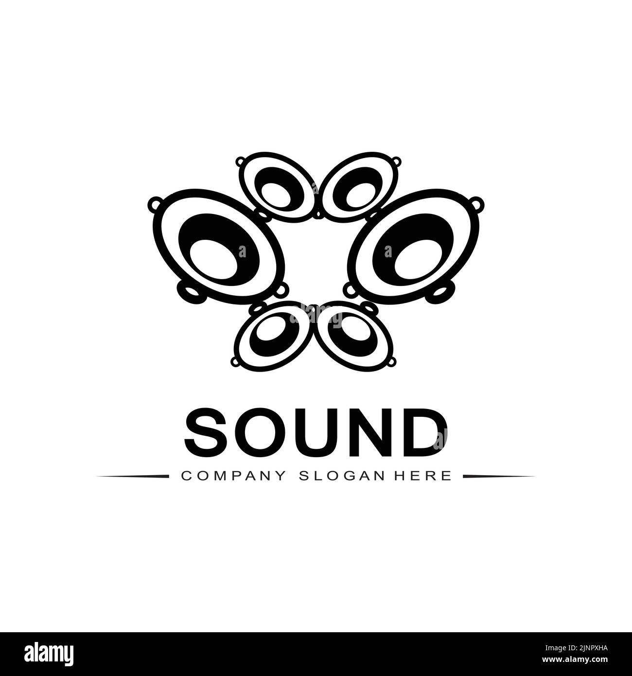 music sound wave logo icon vector, speaker and headset Stock Vector