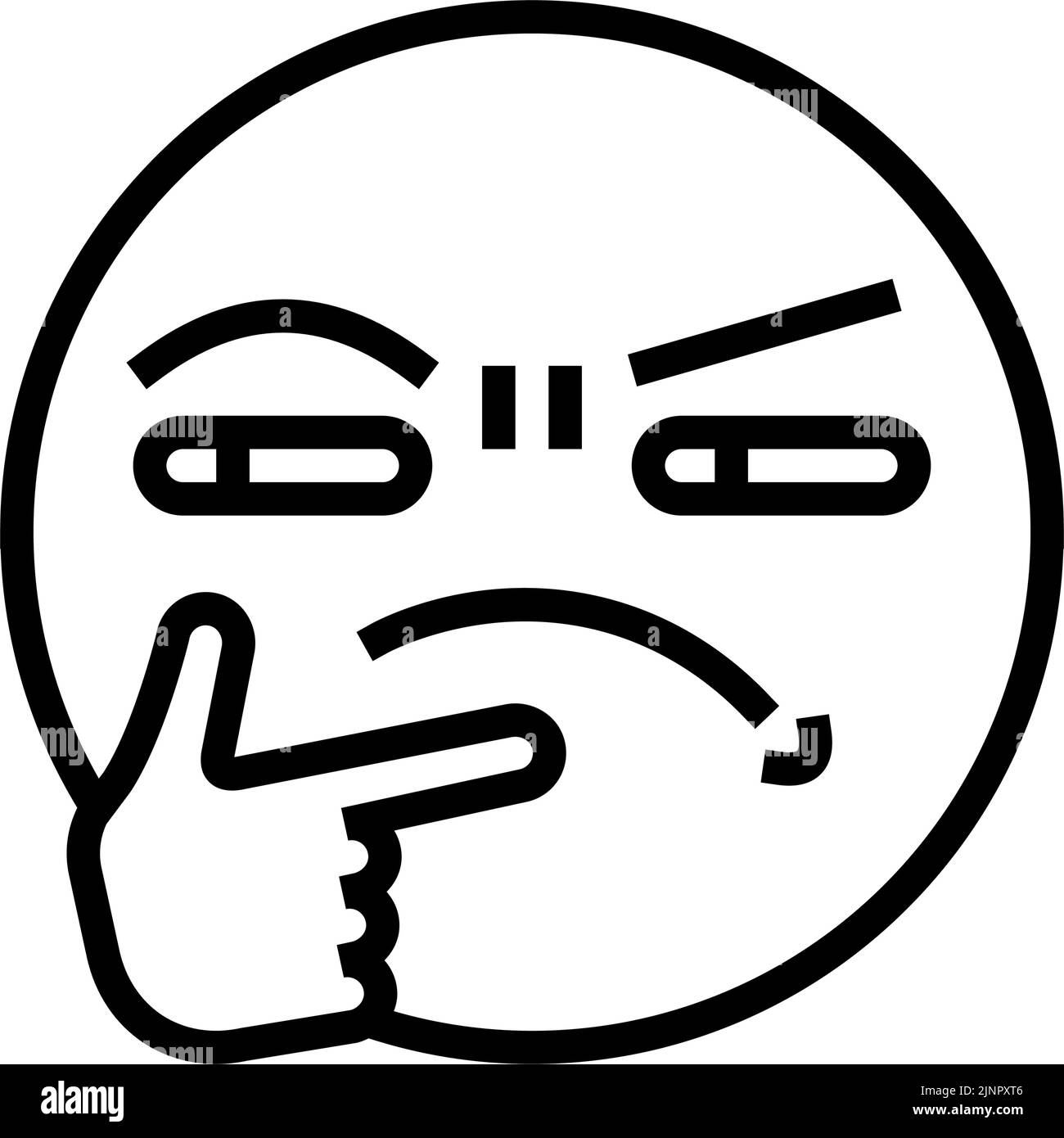 confused emoji line icon vector illustration Stock Vector Image & Art