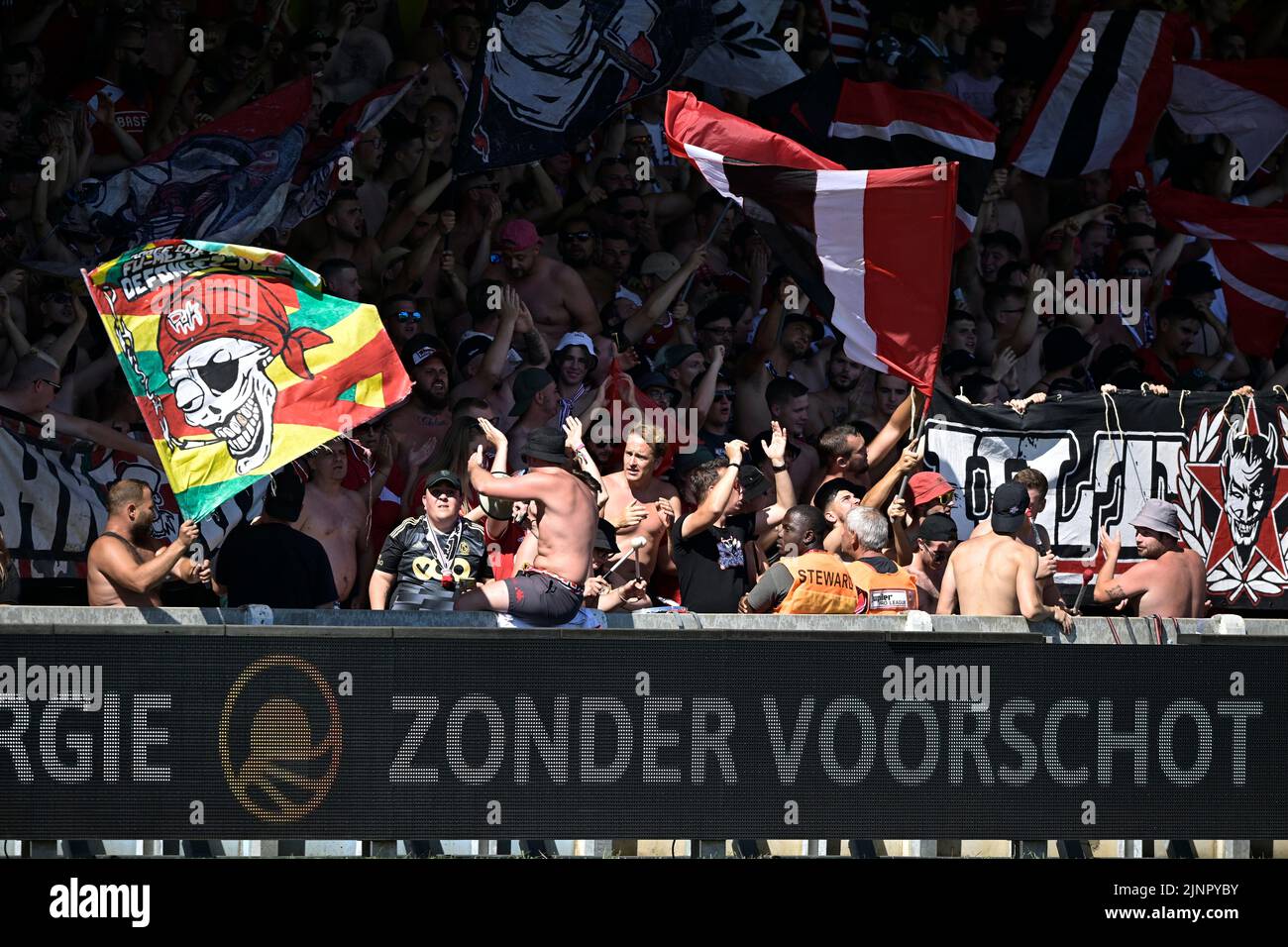 Westerlo, Belgium. 13th Aug, 2022. Standard's supporters pictured