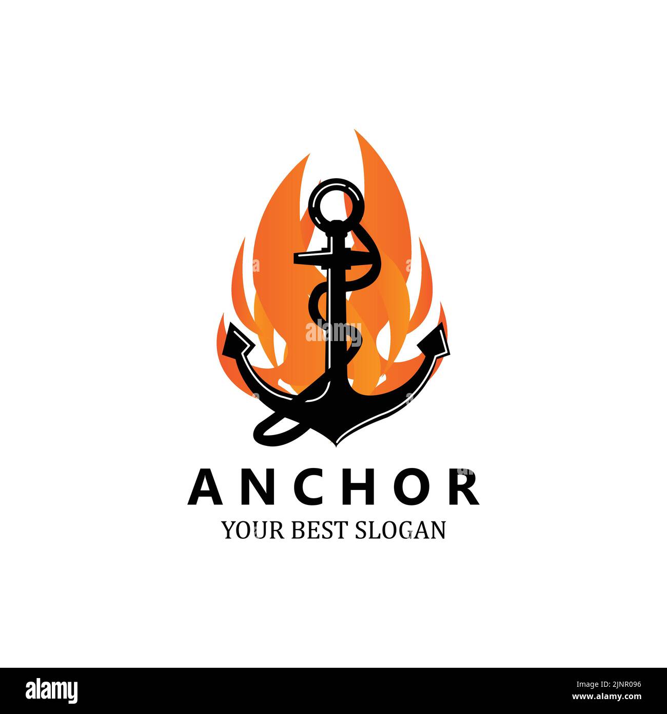 ship anchor logo icon vector, port, retro design illustration Stock
