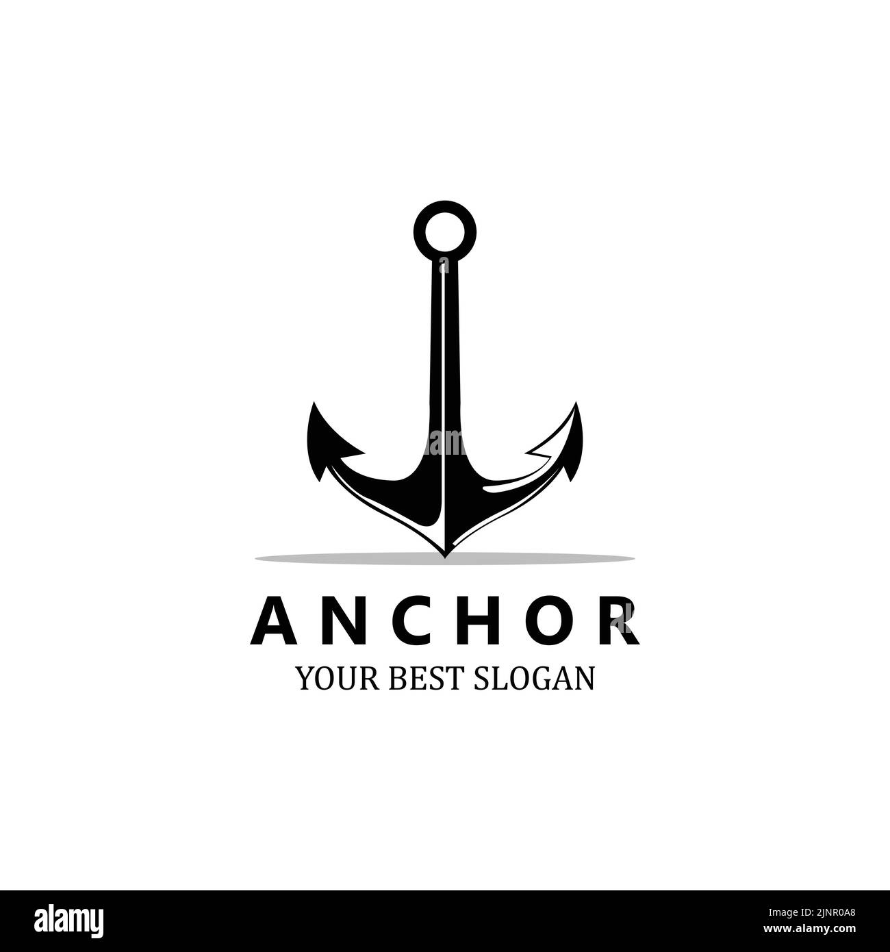 ship anchor logo icon vector, port, retro design illustration Stock