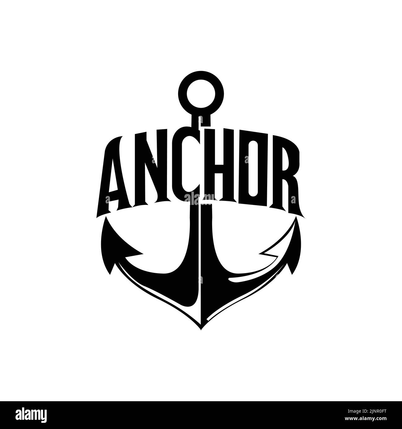ship anchor logo icon vector, port, retro design illustration Stock