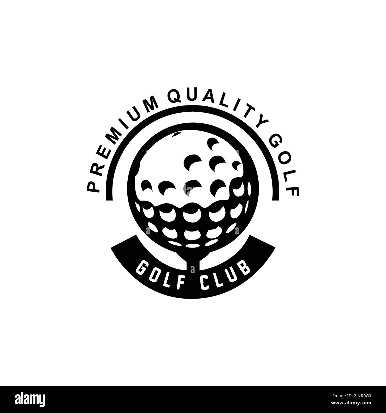 vector icon logo golf ball, stick, and golfing. Outdoor Games, retro