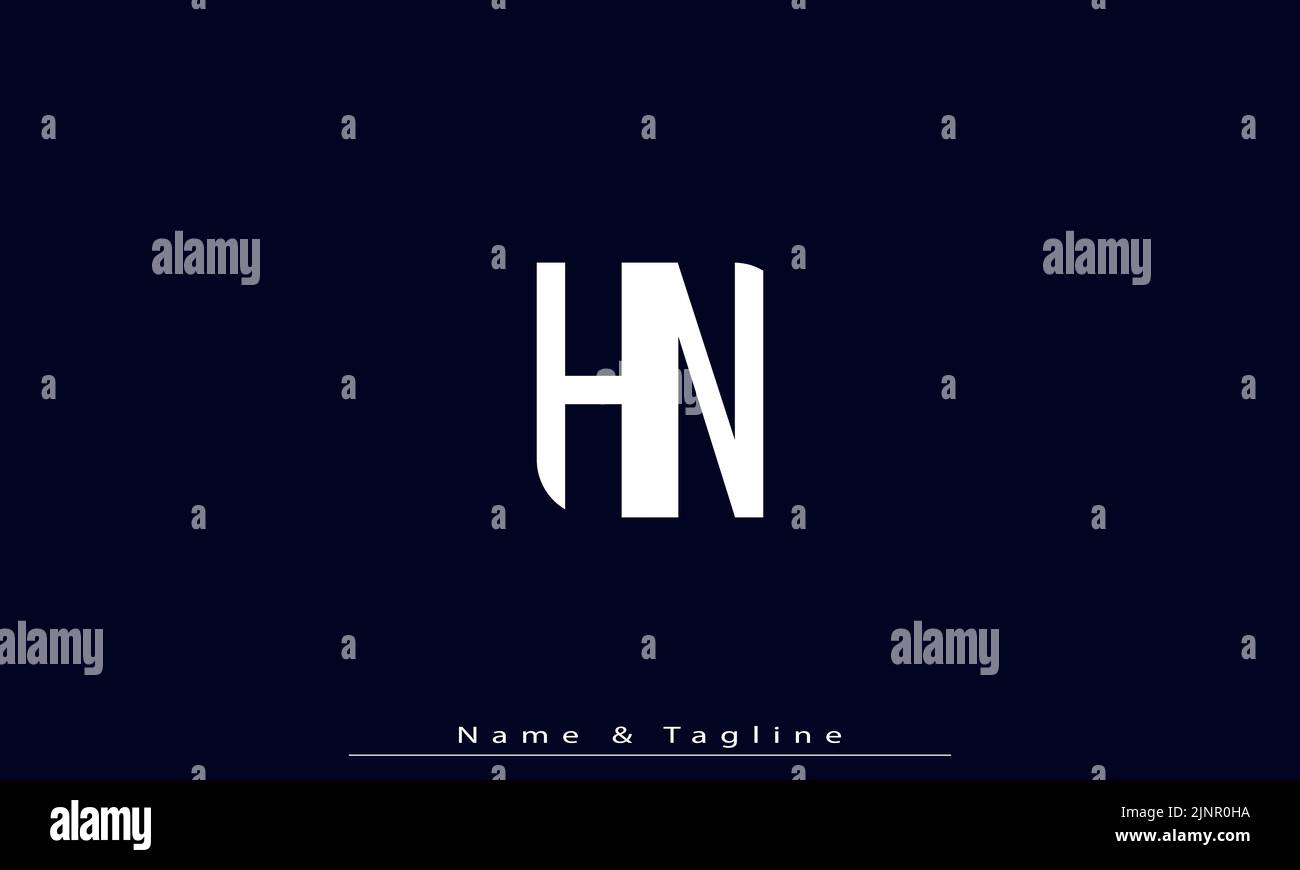 Alphabet letters Initials Monogram logo HN , NH Stock Vector