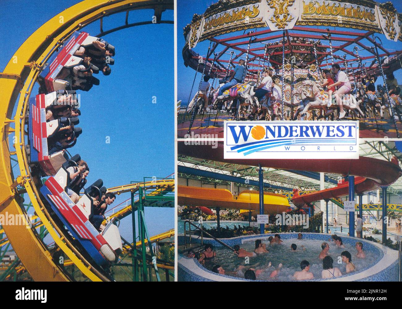 1980's postcard from Wonderwest World, formally Butlin's Ayr. Scotland Stock Photo