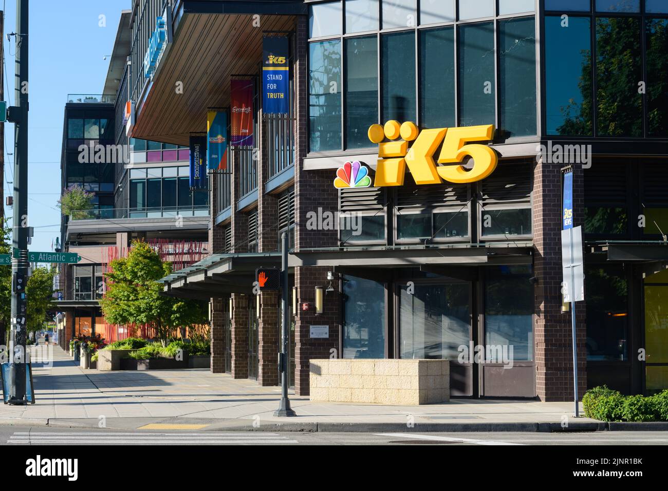 Seattle - August 07, 2022; Strret view of Headquarters of King 5 Media Group in Seattle owned by Tegna Inc Stock Photo
