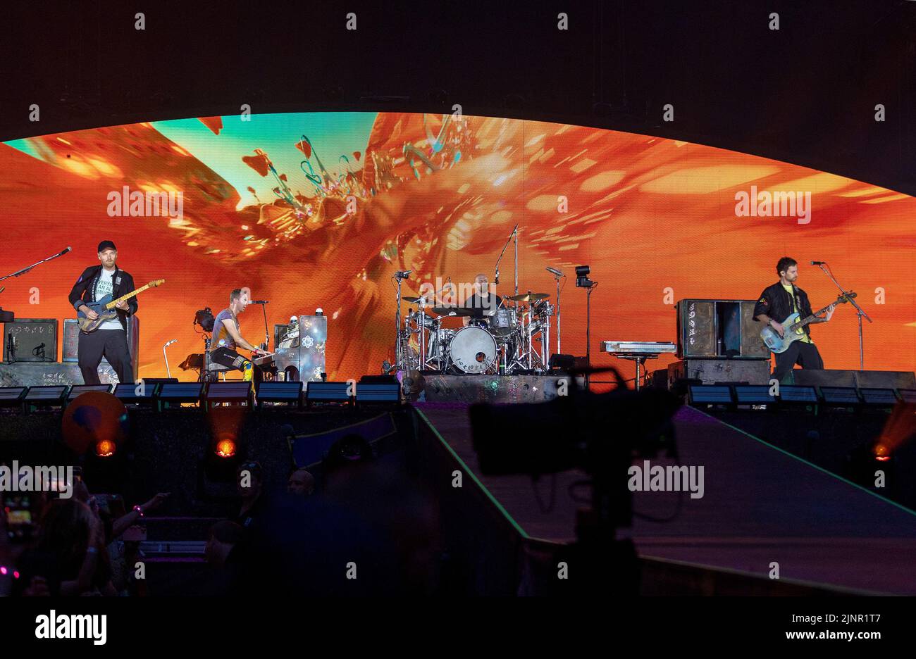 Coldplay playing live in 2022