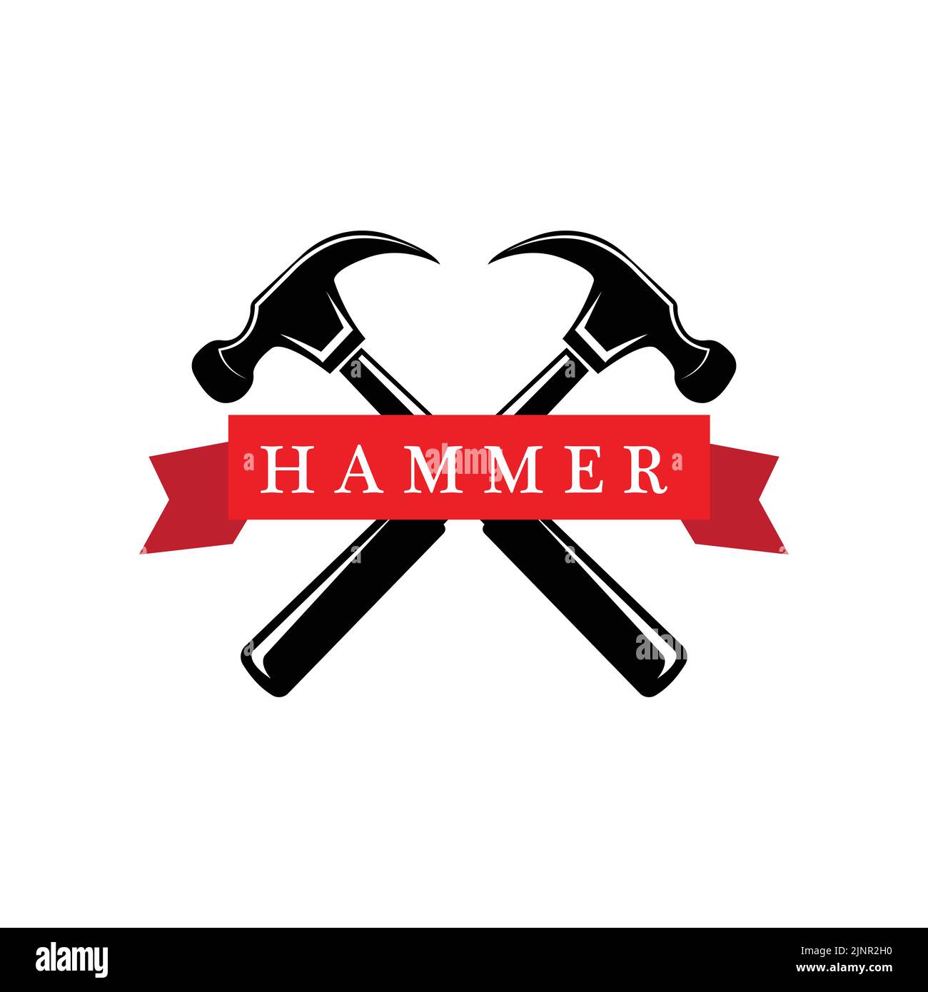 hammer, building construction tools and judge logo vector icon, vintage