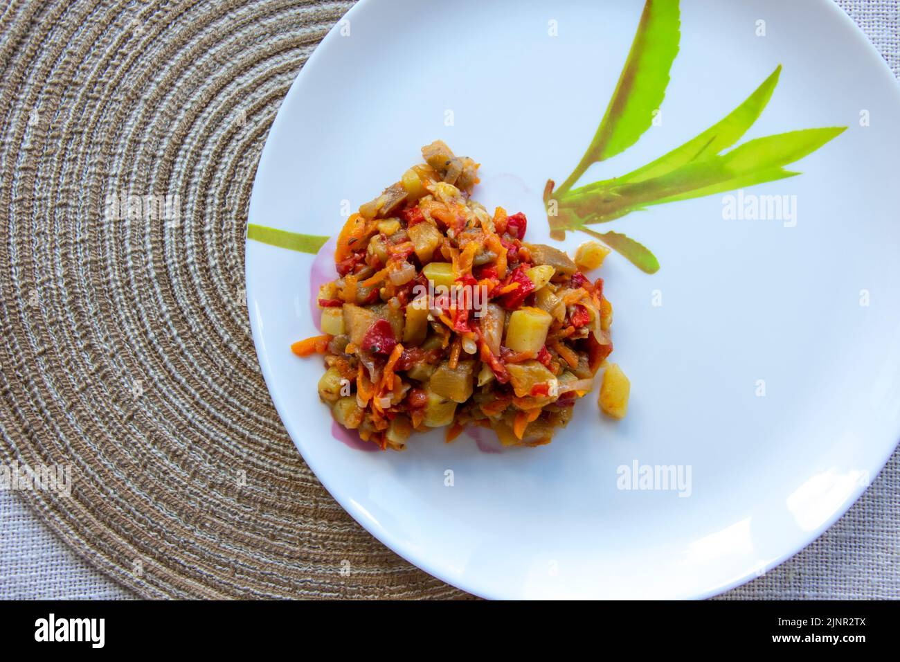ratatouille, vegetable stew on a plate, diet food, keto Stock Photo Alamy