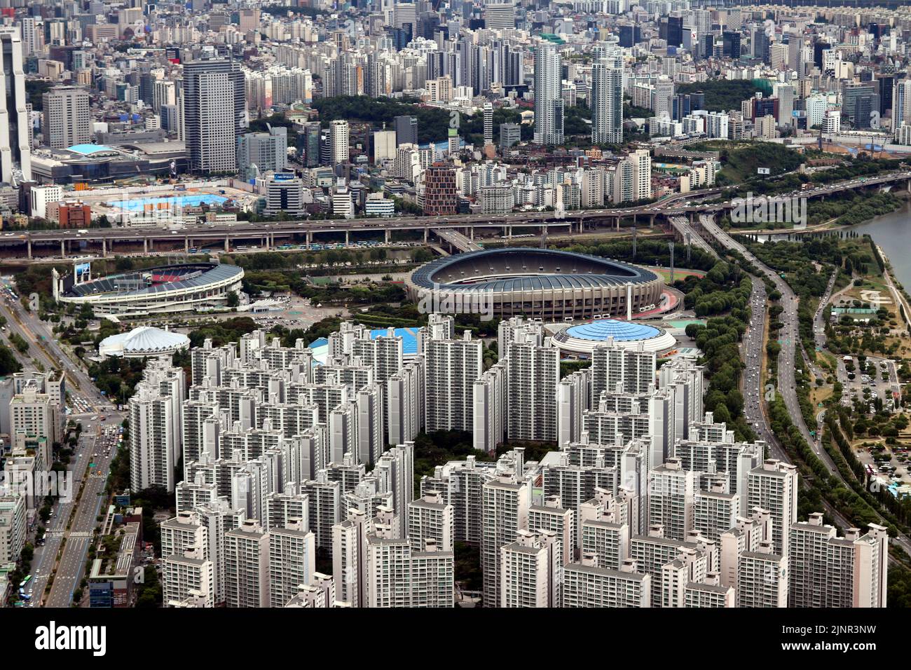 Seoul City Scape From The Lotte World Tower Stock Photo