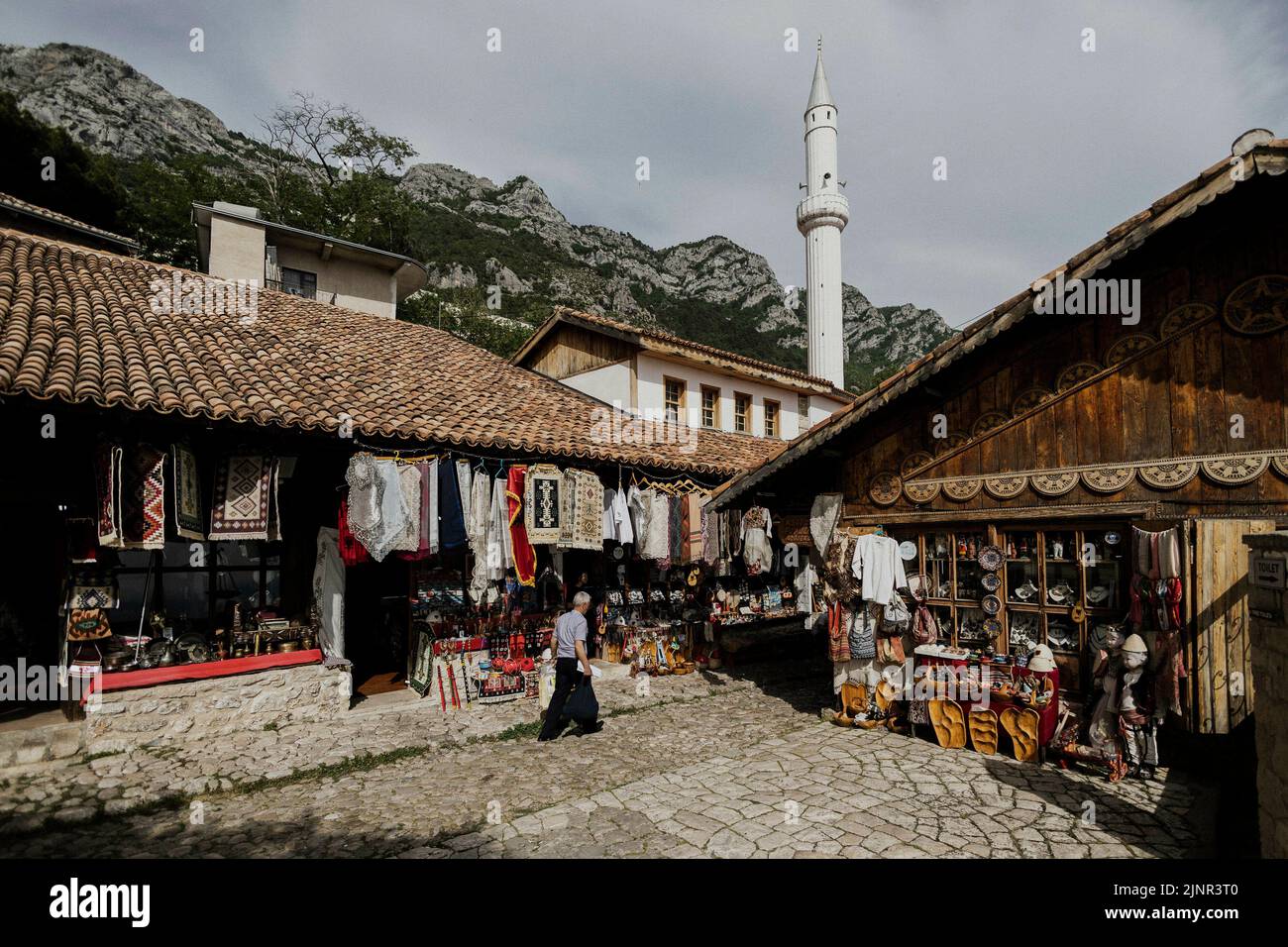 View of the old bazaar in Kruja, 05/27/2022 Stock Photo - Alamy
