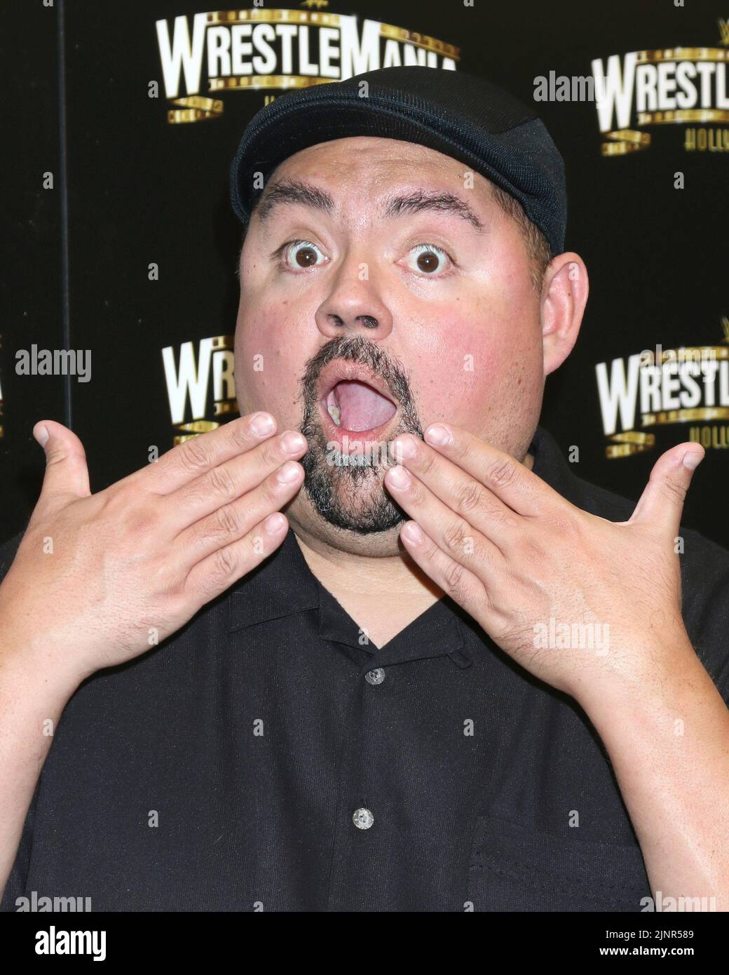 LOS ANGELES - AUG 11: Gabriel Fluffy Iglesias at the WrestleMania Launch Party at SoFi Stadium on August 11, 2022 in Los Angeles, CA (Photo by Katrina Jordan/Sipa USA) Stock Photo