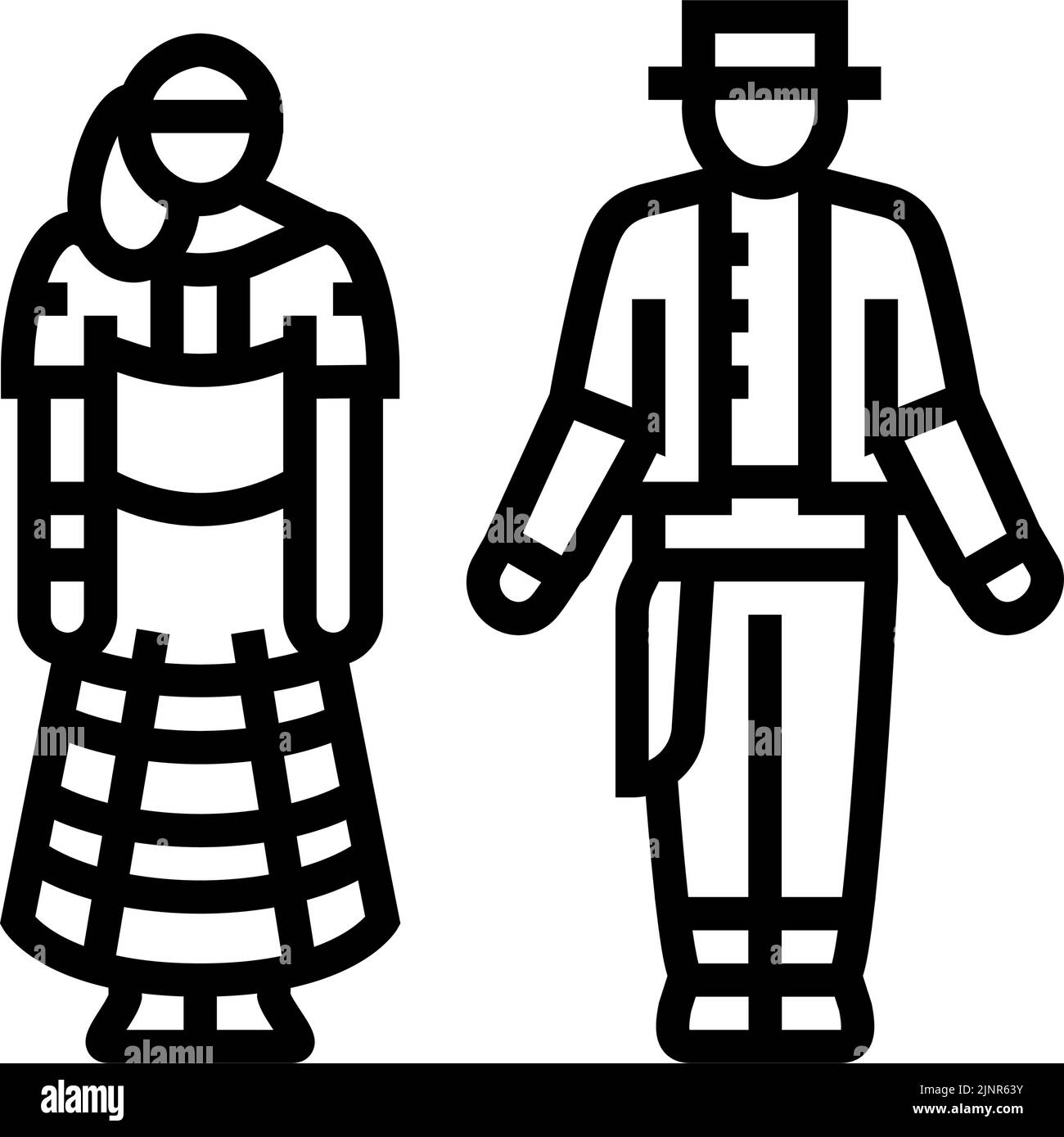 spanish national clothes line icon vector illustration Stock Vector