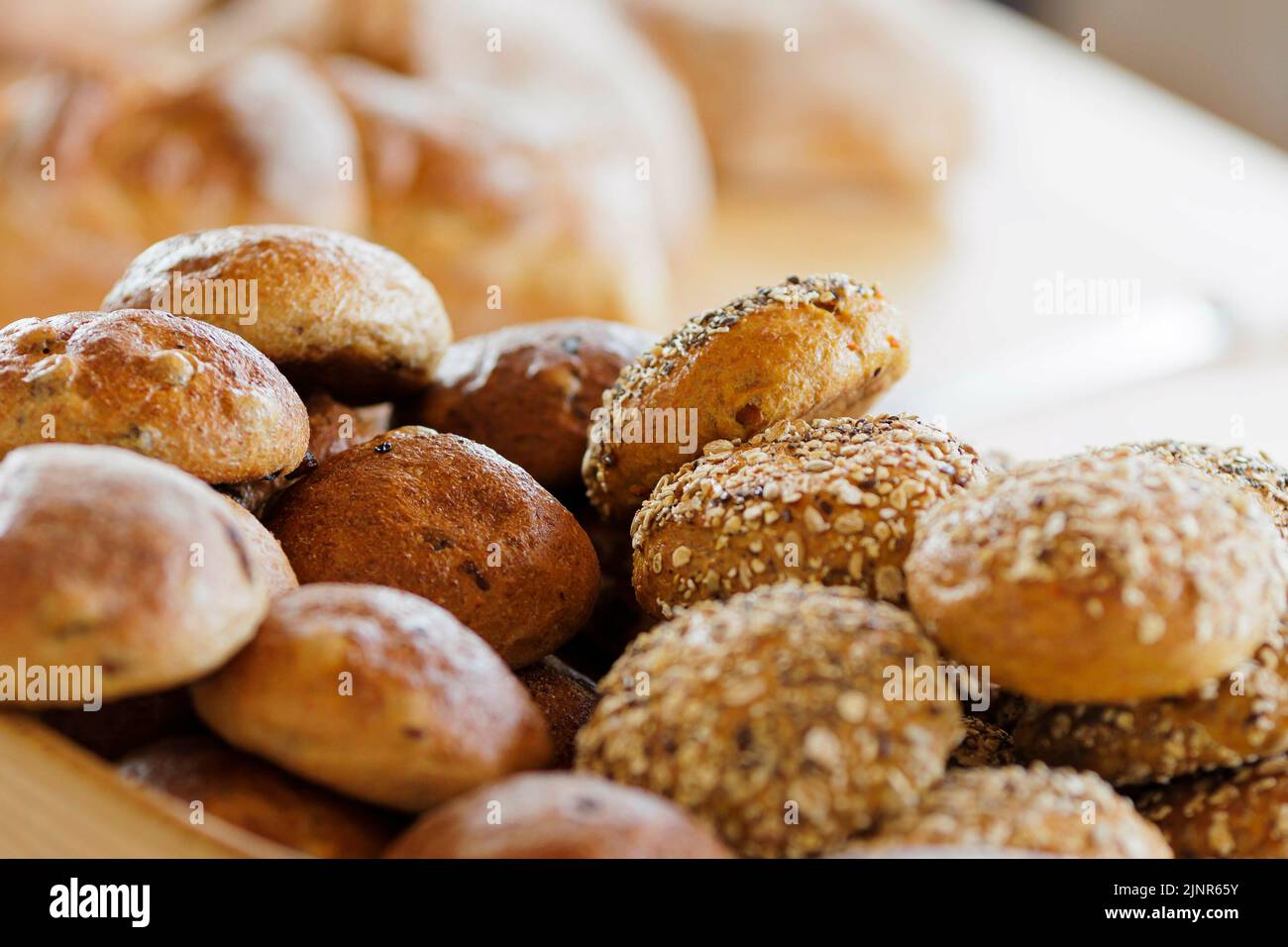Berlin, Deutschland. 14th June, 2022. Wholefood rolls in a bakery. Credit: dpa/Alamy Live News Stock Photo