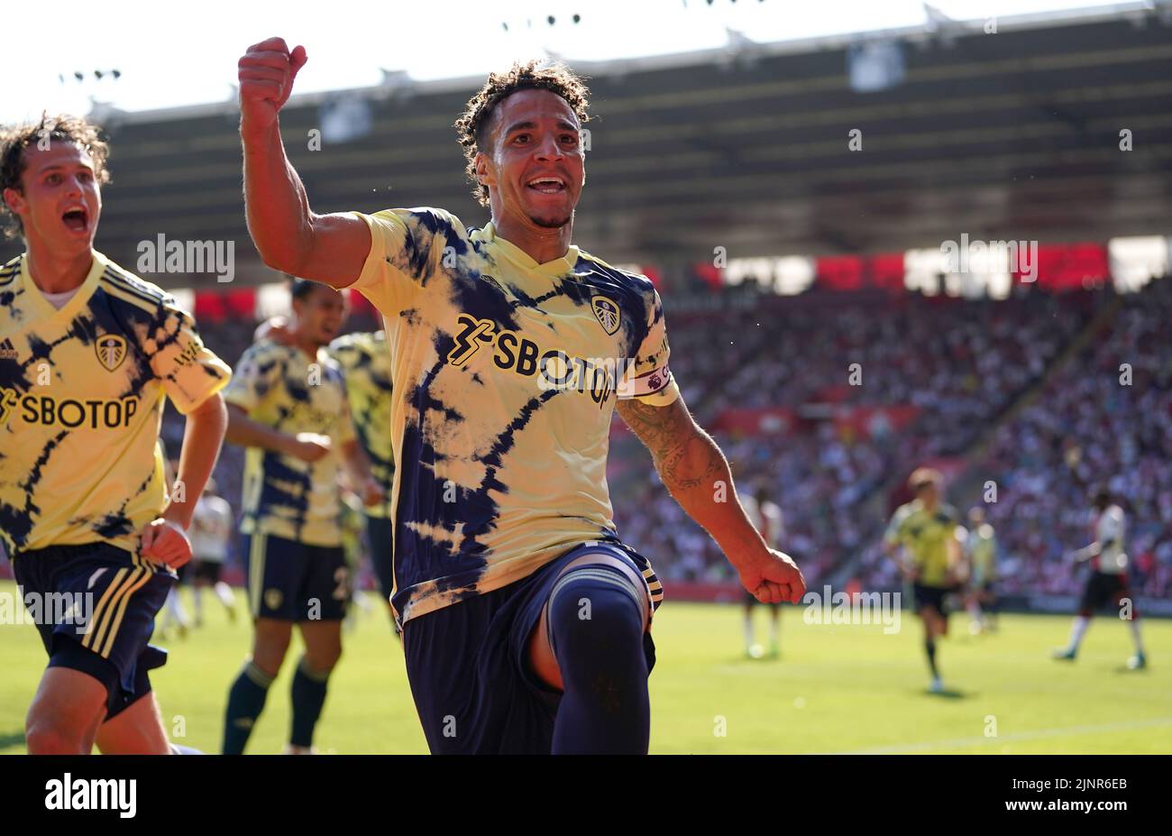 Leeds United's Rodrigo Moreno celebrates scoring their side's second