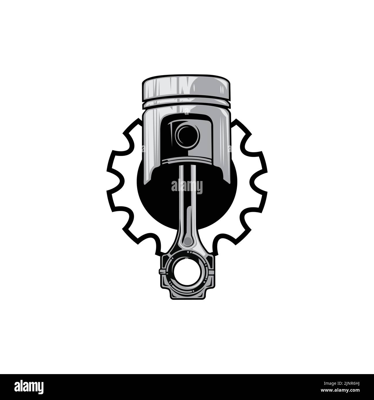 Engine Piston Logo Icon Vector Car vehicle, drive tool, retro background Stock Vector Image