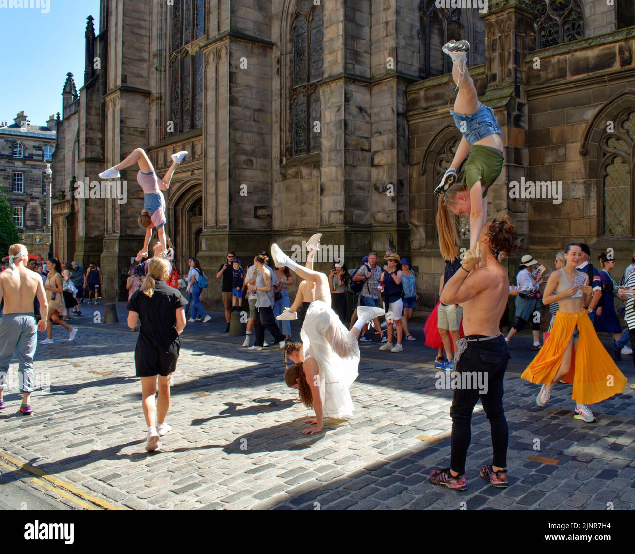 EDINBURGH FESTIVAL FRINGE 2022 ROYAL MILE THE ACROBATS OF THE GROUP