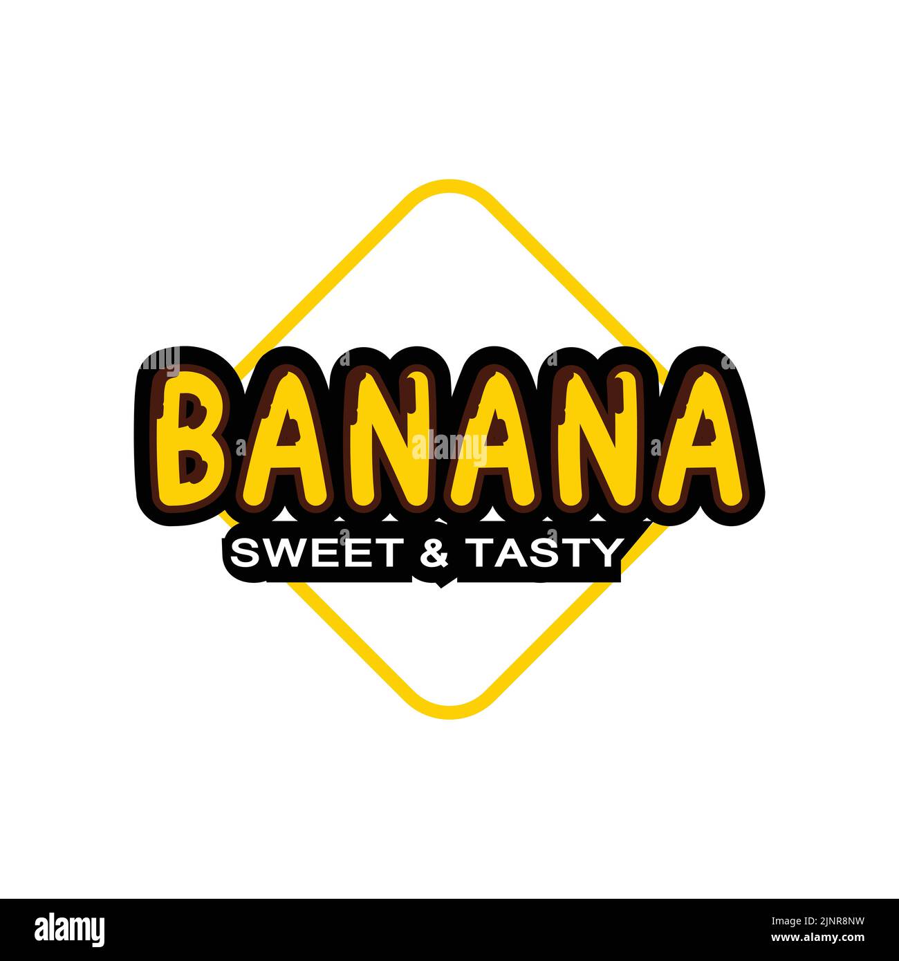 yellow background design banana fruit logo premium design, for sticker