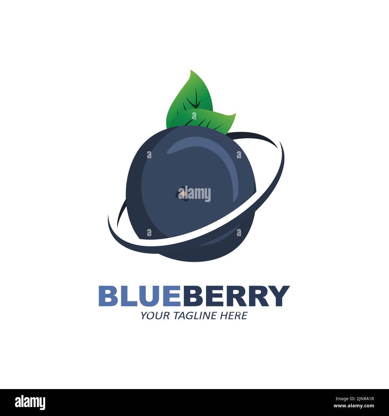 Vector Illustration Of Blueberry Fruit Logo Fresh Fruit Blue Purple, Available In The Market Can Be For Fruit Juice Or For Body Health, Screen Printin Stock Vector