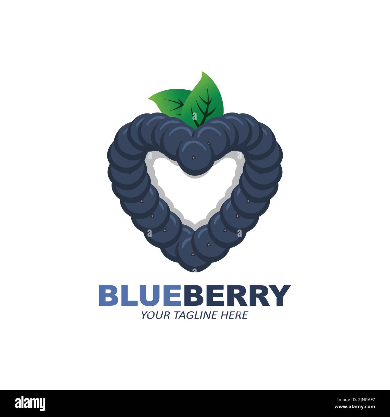Vector Illustration Of Blueberry Fruit Logo Fresh Fruit Blue Purple, Available In The Market Can Be For Fruit Juice Or For Body Health, Screen Printin Stock Vector