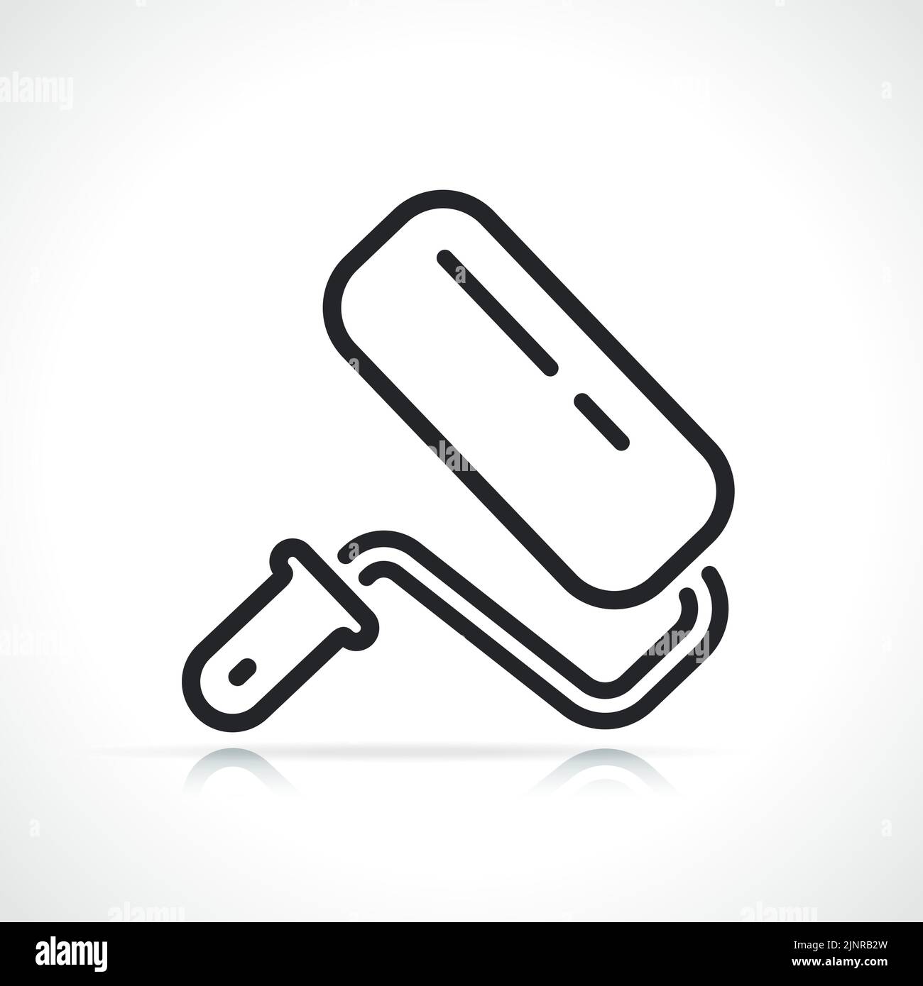 paint roller thin line icon isolated illustration Stock Vector