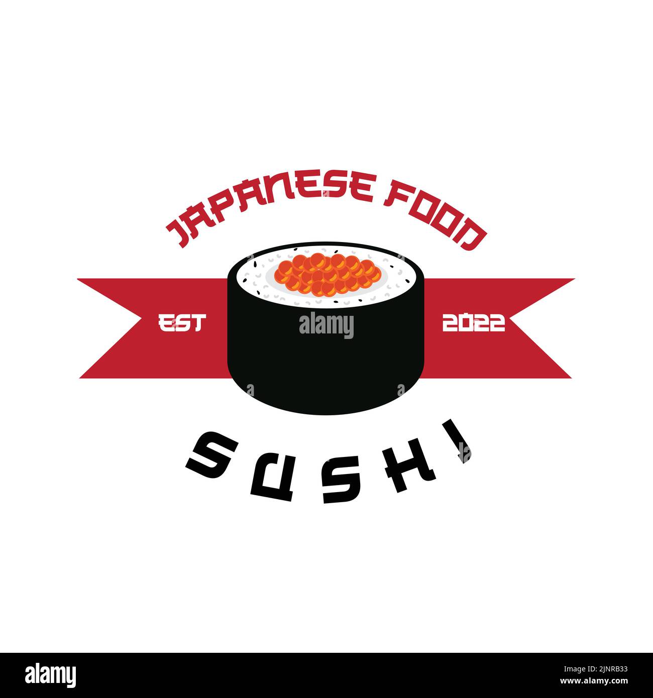 Japanese sushi food logo vector, with a variety of seafood meat