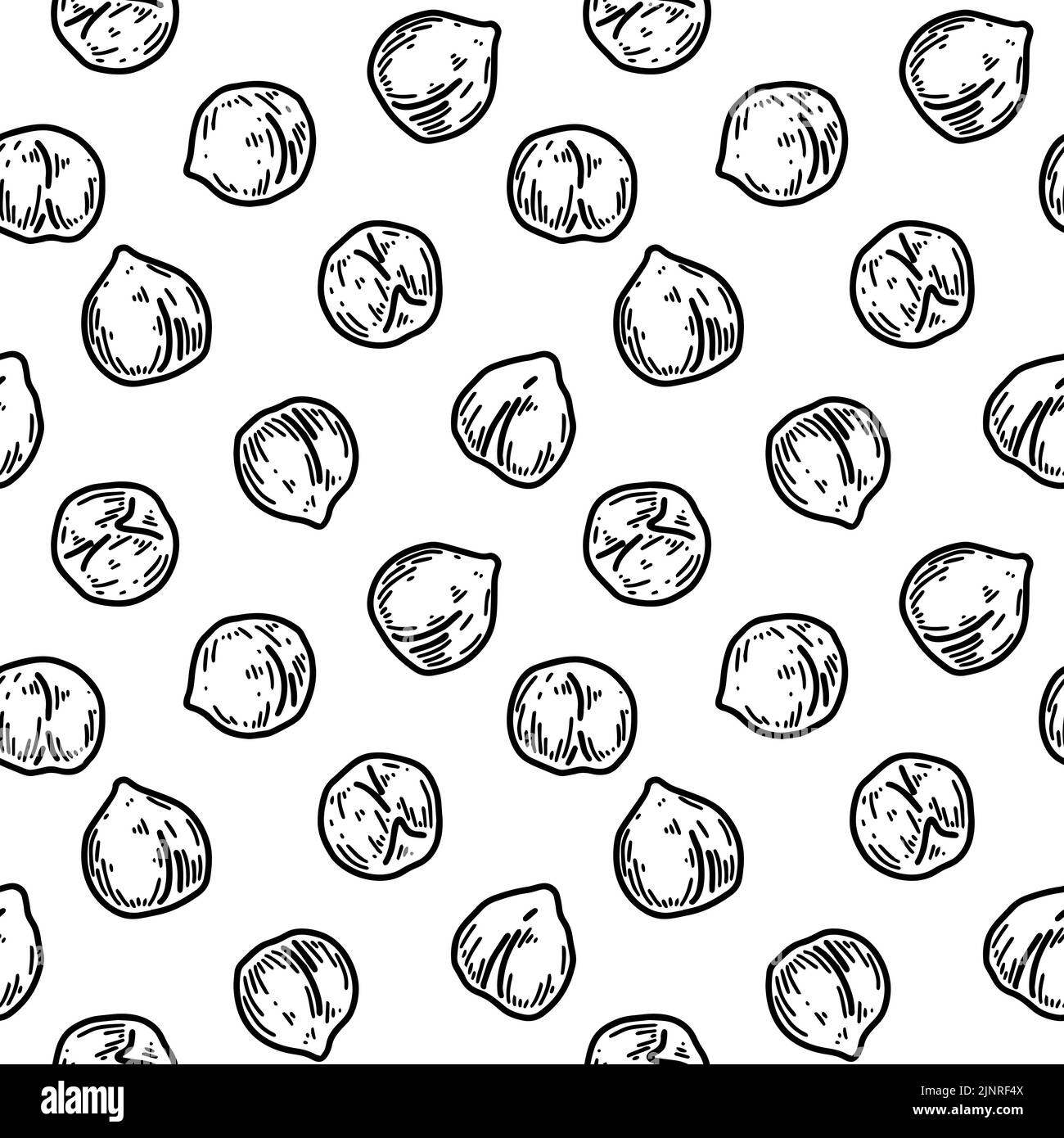 Hand drawn chickpeas seamless pattern. Vector illustration in sketch ...