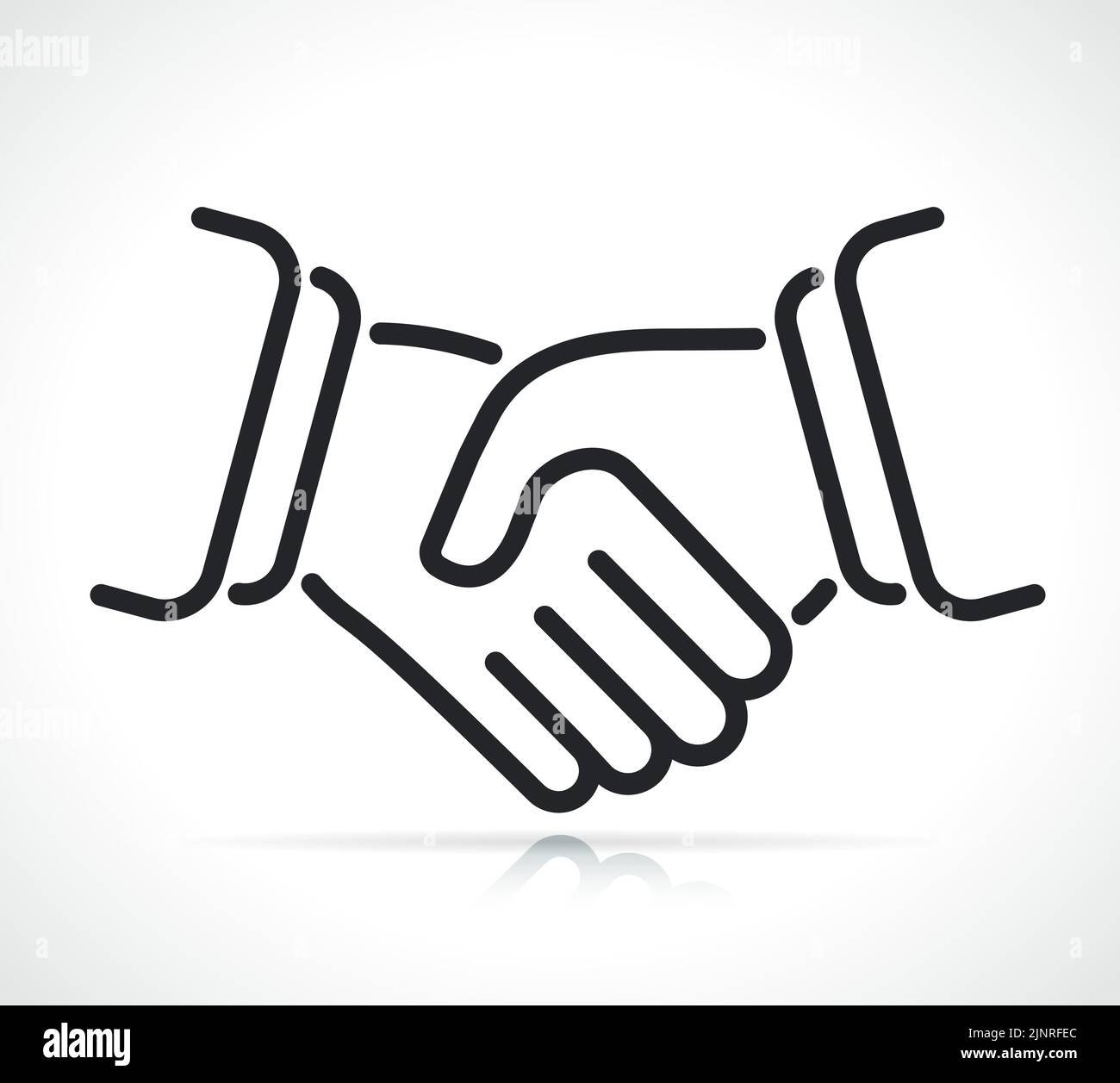 handshake or partnership thin line icon isolated Stock Vector