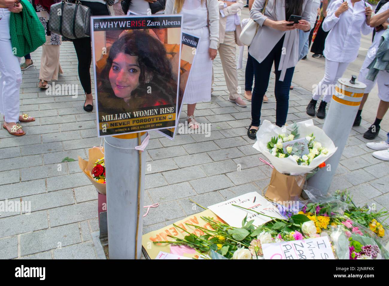 ILFORD, LONDON, ENGLAND- 2nd July 2022: Flowers laid in memory of Zara ...