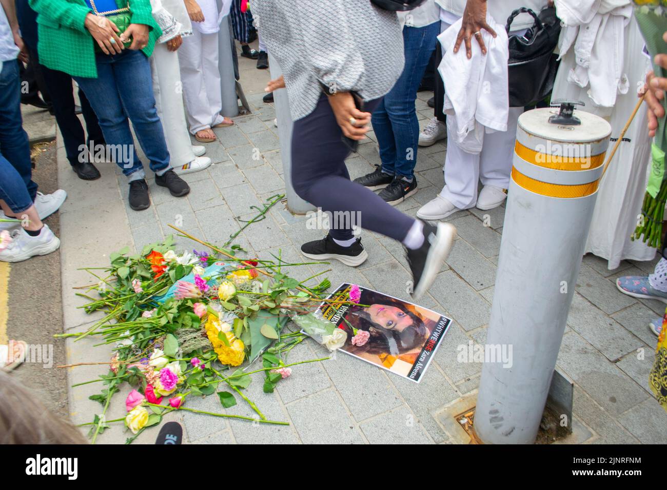 ILFORD, LONDON, ENGLAND- 2nd July 2022: Flowers laid in memory of Zara ...
