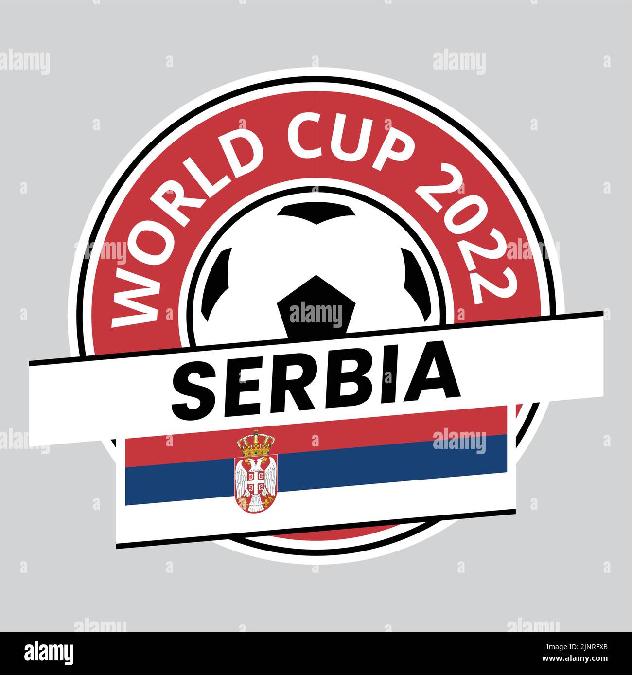 Illustration of Serbia Team Badge for Qatar World Cup 2022 Stock Vector