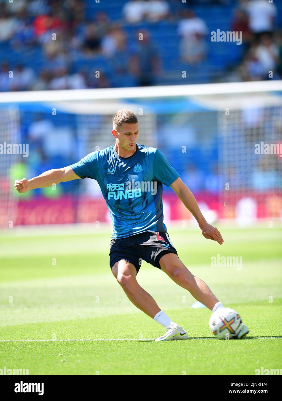 Brighton, UK. 13th Aug, 2022. Sven Botman of Newcastle United before the Premier League match between Brighton & Hove Albion and Newcastle United at The Amex on August 13th 2022 in Brighton, England. (Photo by Jeff Mood/phcimages.com) Credit: PHC Images/Alamy Live News Stock Photo