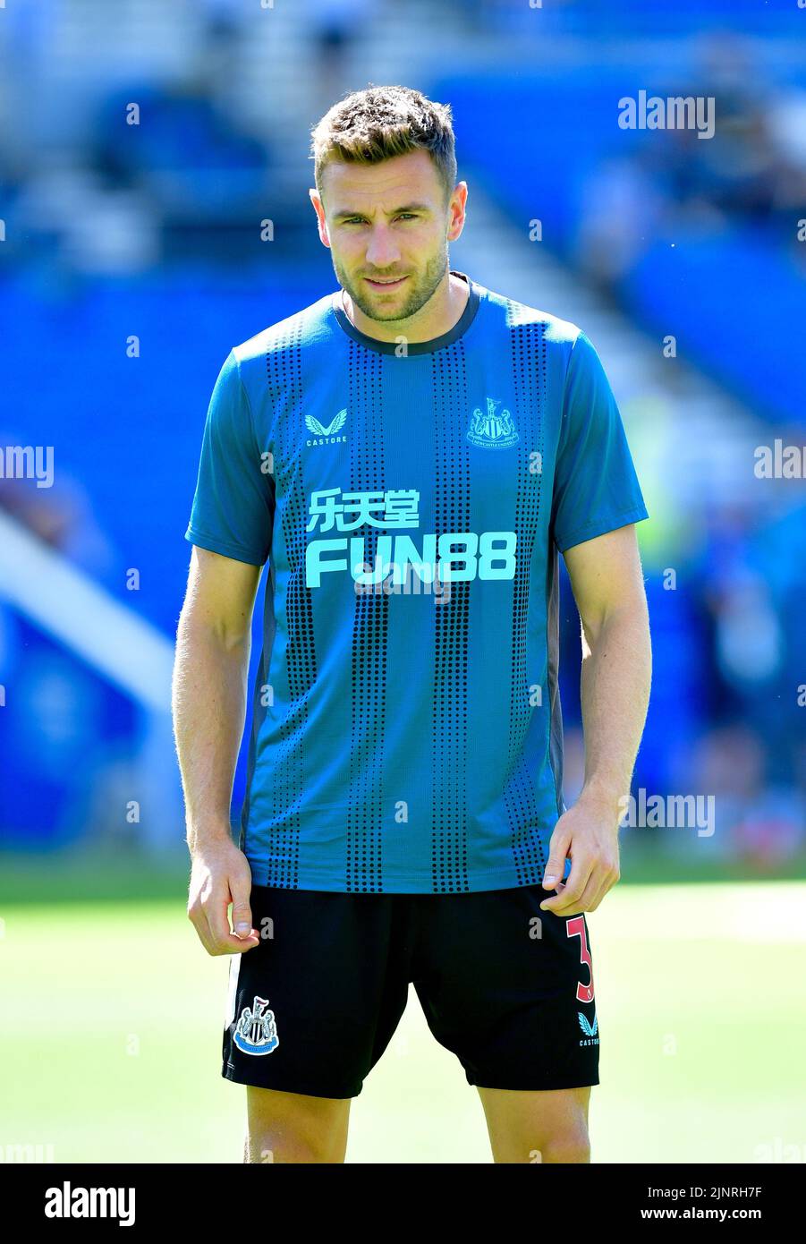 Brighton, UK. 13th Aug, 2022. Paul Dummett of Newcastle United before the Premier League match between Brighton & Hove Albion and Newcastle United at The Amex on August 13th 2022 in Brighton, England. (Photo by Jeff Mood/phcimages.com) Credit: PHC Images/Alamy Live News Stock Photo