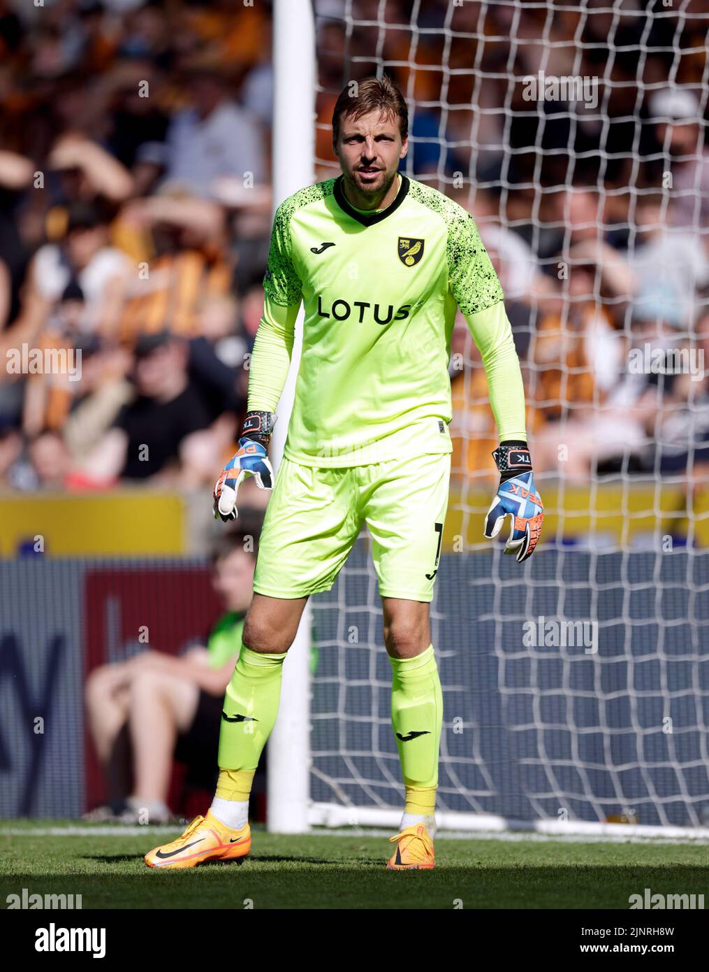Norwich City goalkeeper Tim Krul during the Sky Bet Championship match at the MKM Stadium, Hull. Picture date: Saturday August 13, 2022. Stock Photo