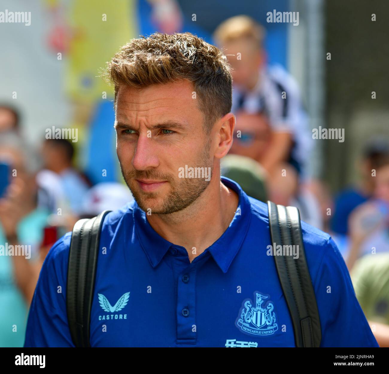 Brighton, UK. 13th Aug, 2022. Paul Dummett of Newcastle United arrives for the Premier League match between Brighton & Hove Albion and Newcastle United at The Amex on August 13th 2022 in Brighton, England. (Photo by Jeff Mood/phcimages.com) Credit: PHC Images/Alamy Live News Stock Photo