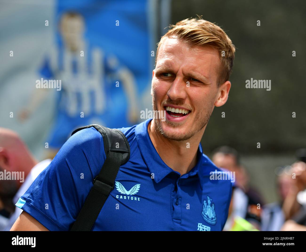 Brighton, UK. 13th Aug, 2022. Dan Burn of Newcastle United arrives for the Premier League match between Brighton & Hove Albion and Newcastle United at The Amex on August 13th 2022 in Brighton, England. (Photo by Jeff Mood/phcimages.com) Credit: PHC Images/Alamy Live News Stock Photo
