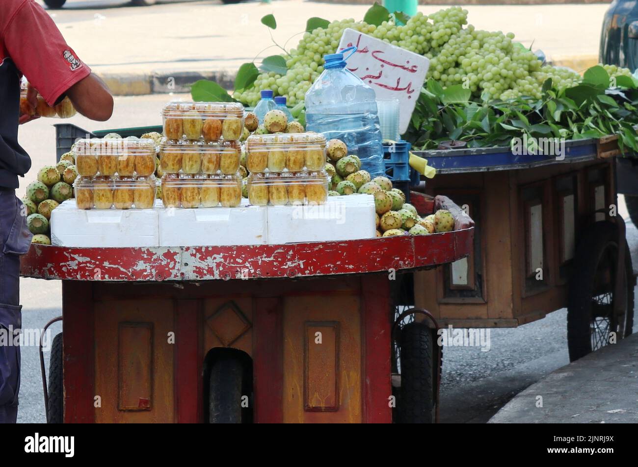 Fruit on sale in a street of Beirut, Lebanon, on August 11 2022.  (Photo by Elisa Gestri/Sipa USA). Stock Photo