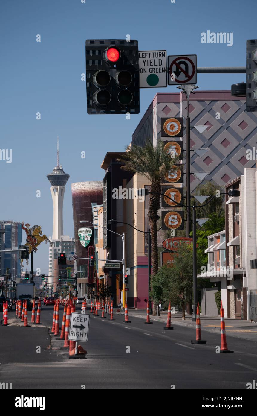 Las Vegas, Nevada May 1, 2022 View of the Downtown Las Vegas While