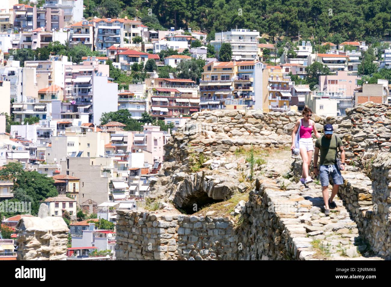 Tourists visitors walking fortress ramparts hi-res stock photography ...