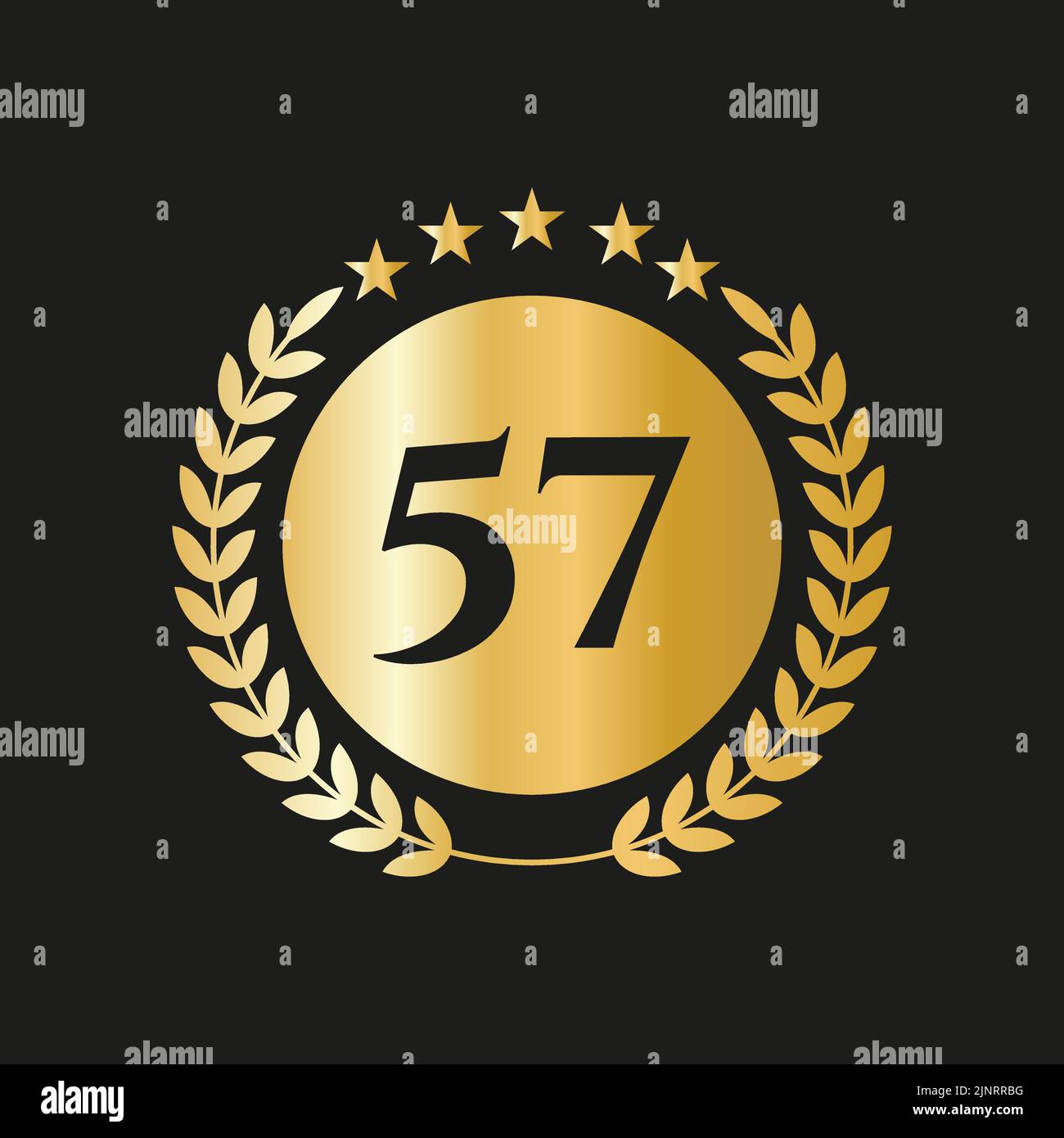 57 Years Anniversary Celebration Icon Vector Logo Design Template With