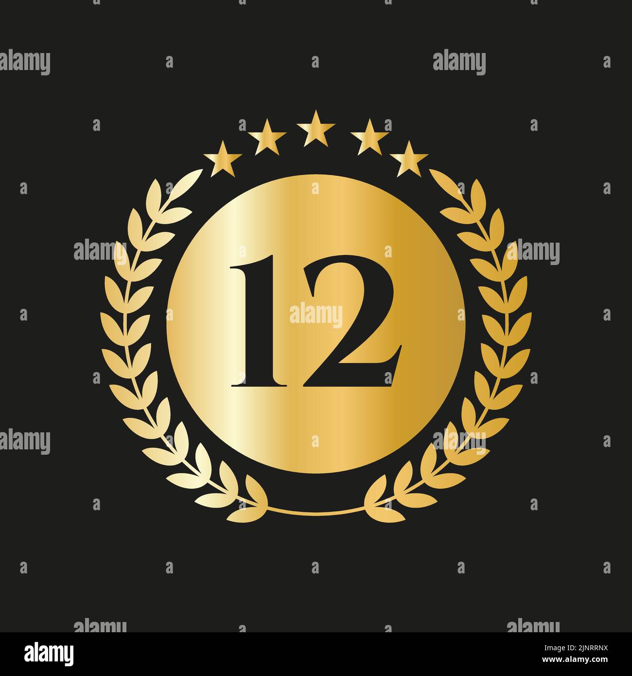 12th anniversary celebration logo Royalty Free Vector Image