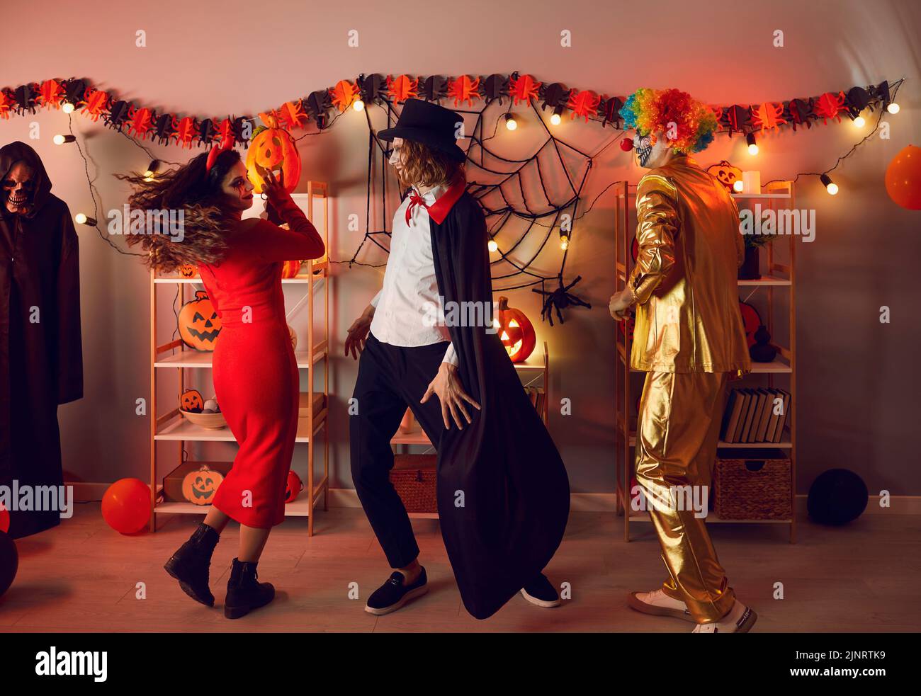 Diverse friends in costumes hi-res stock photography and images - Alamy
