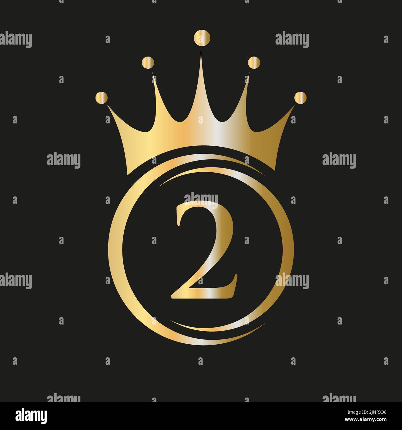 Letter 2 Crown Logo. Royal Crown Logo for Spa, Yoga, Beauty, Fashion ...
