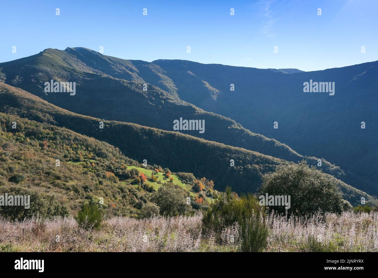 Mountain landscape in the mountais of Serra do Courel in Galicia, spain Stock Photo