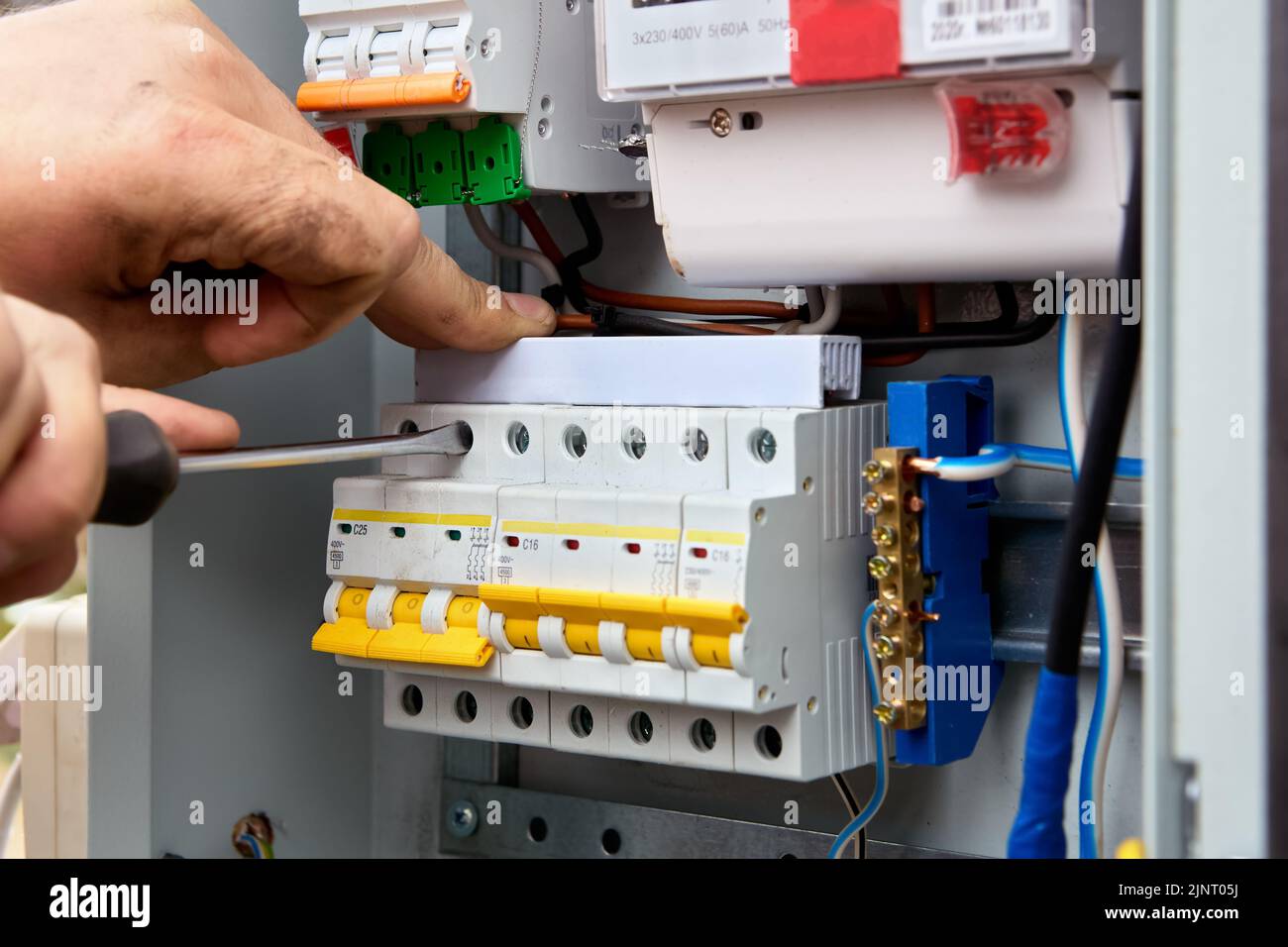 Electric distribution board consumer unit with fuse box or circuit ...